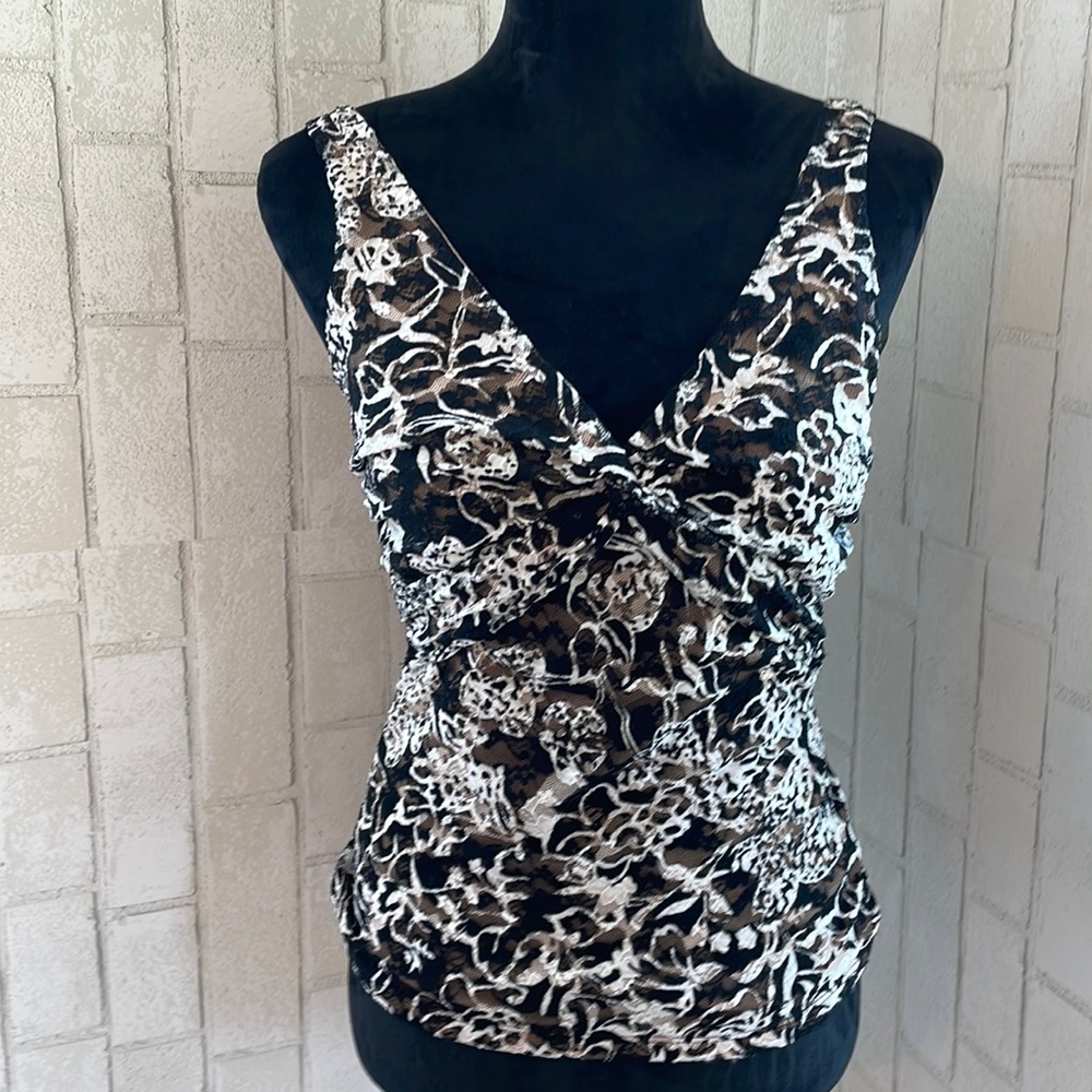 Cache floral lace tank top